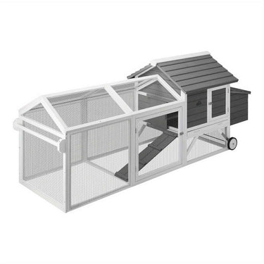 Extra Large Wooden Chicken Coop & Rabbit Hutch with Wheels